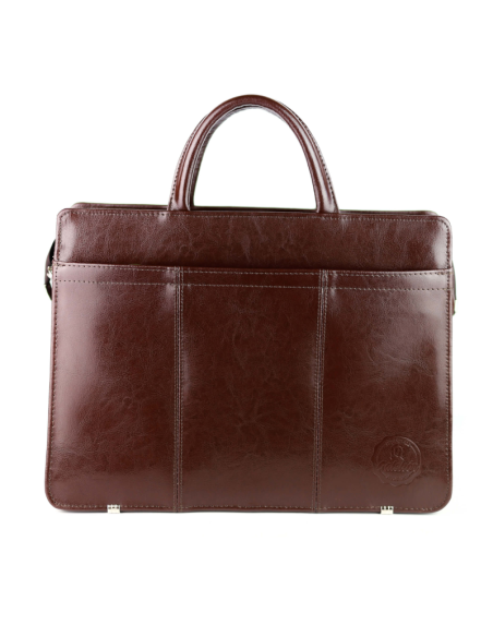 Teczka damska suwakowa 2-komorowa - jasny brąz