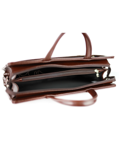 Teczka damska suwakowa 2-komorowa - jasny brąz