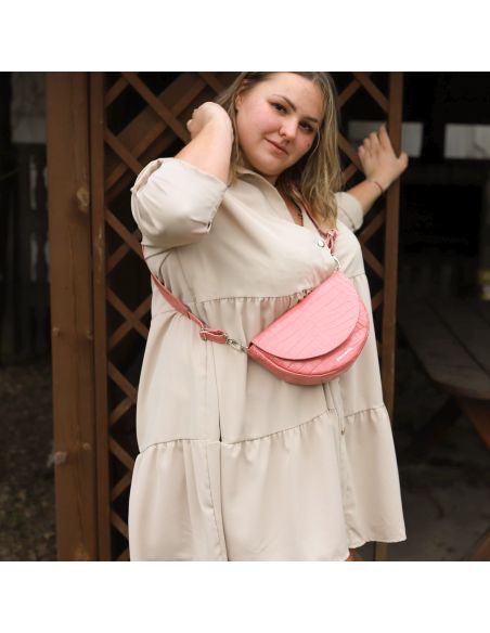 Torebka franczeska S - croc. róż