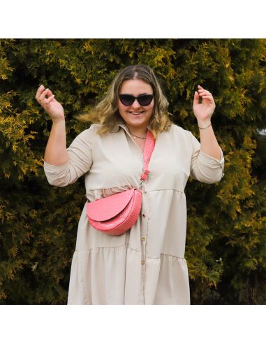 Torebka franczeska S - croc. róż