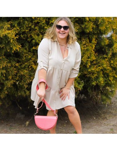 Torebka franczeska S - croc. róż