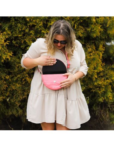 Torebka franczeska S - croc. róż