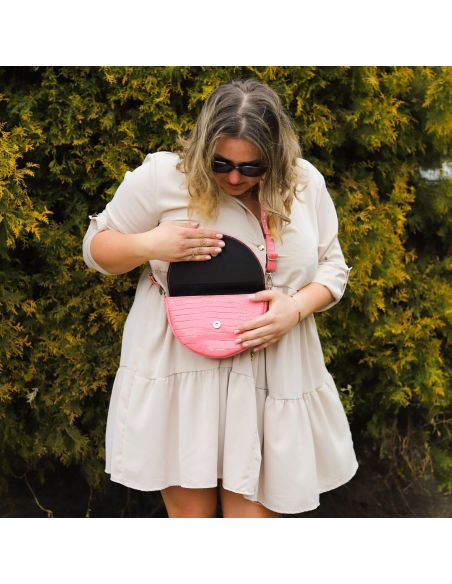 Torebka franczeska S - croc. róż