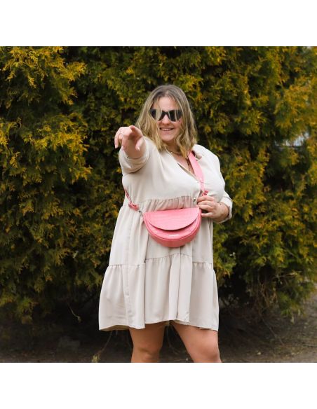 Torebka franczeska S - croc. róż