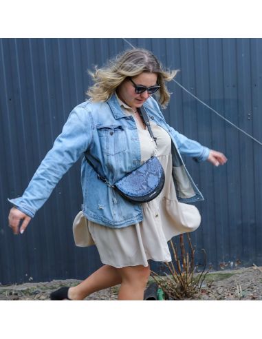 Torebka franczeska S - limited editon wąż błękit