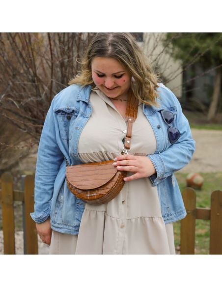 Torebka franczeska S - croc brąz