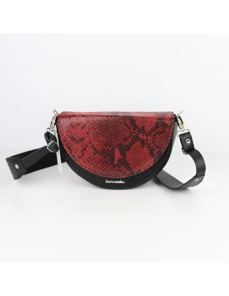 Torebka franczeska S - limited edition print wężowy malina