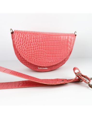 Torebka franczeska S - croc. róż