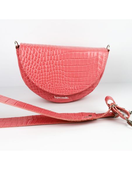 Torebka franczeska S - croc. róż