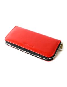 Portfel skórzany Korona - czerwony gładki