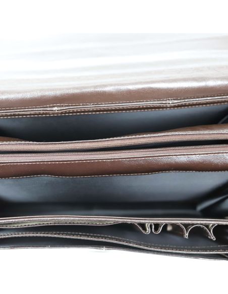 Teczka męska 3-komorowa - jasny brąz