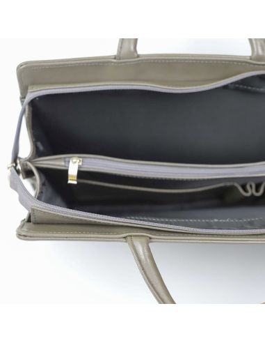 Teczka damska suwakowa - 2 komorowa - czerwona