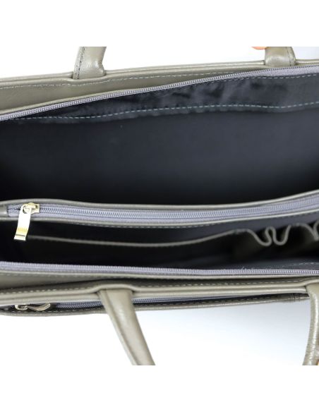 Teczka damska suwakowa-2komorowa - czarna