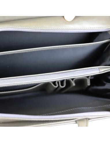 Teczka damska 3-komorowa -  brąz