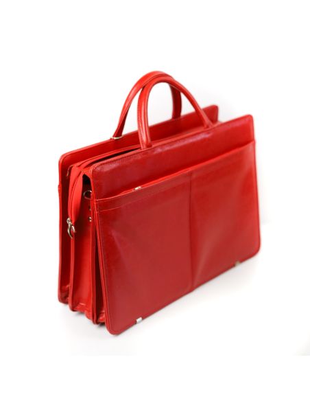 Teczka damska 3-komorowa - czerwona