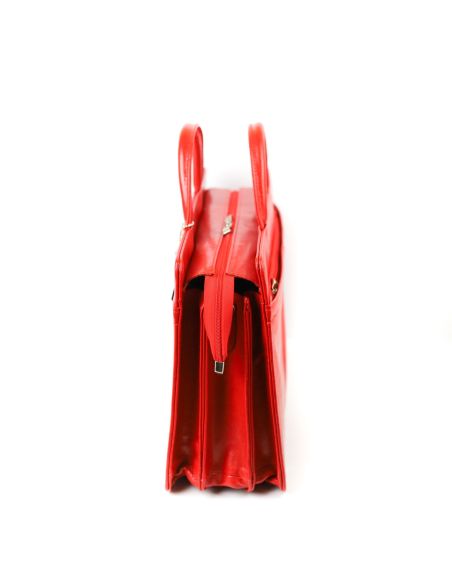 Teczka damska 3-komorowa - czerwona