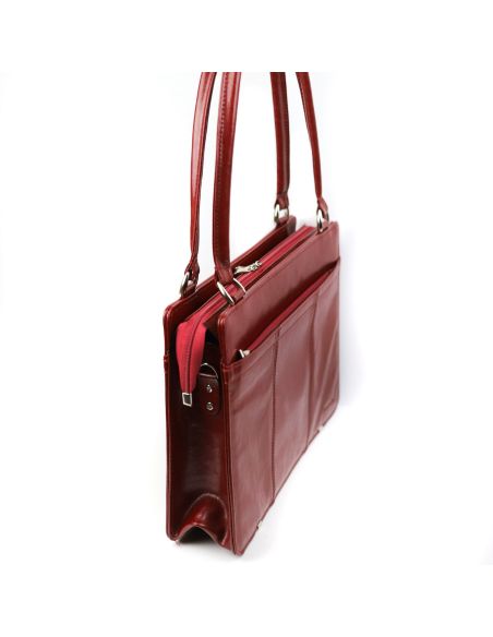 Dyplomatka damska shopper-wiśnia