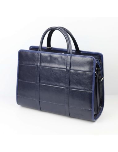 515 Damski kuferek duży pasy - granat