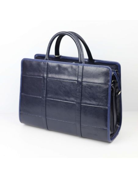 515 Damski kuferek duży pasy - granat