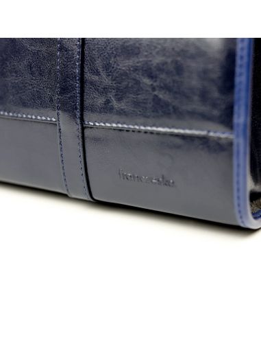 515 Damski kuferek duży pasy - granat