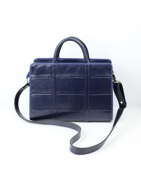 515 Damski kuferek duży pasy - granat