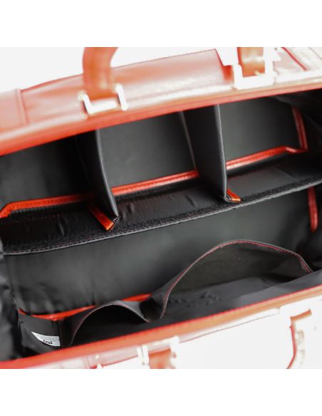 Skórzana torba lekarska duża - czerwona