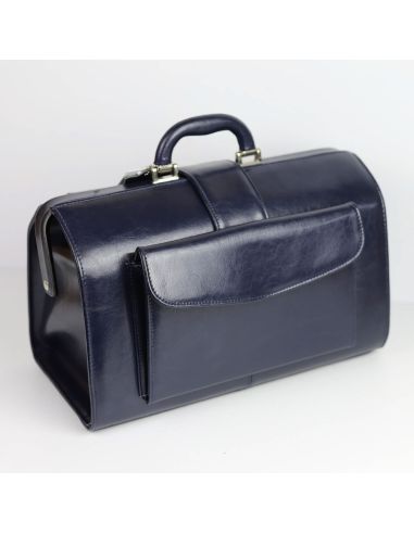 Skórzana torba lekarska duża - granat