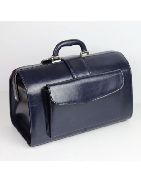 Skórzana torba lekarska duża - granat