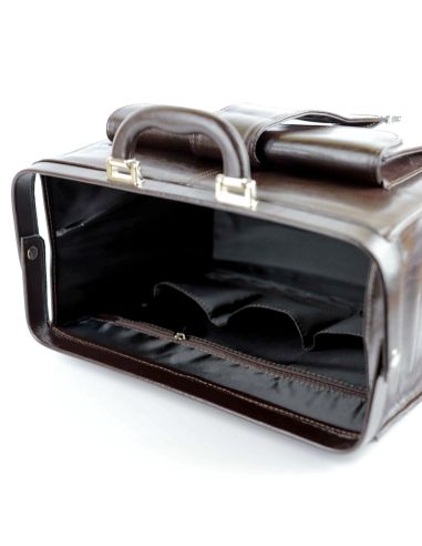 Skórzana torba lekarska mała - granat