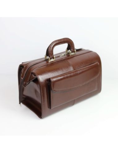 Skórzana torba lekarska duża - jasny brąz