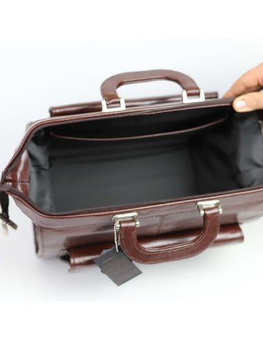 Skórzana torba lekarska duża - jasny brąz