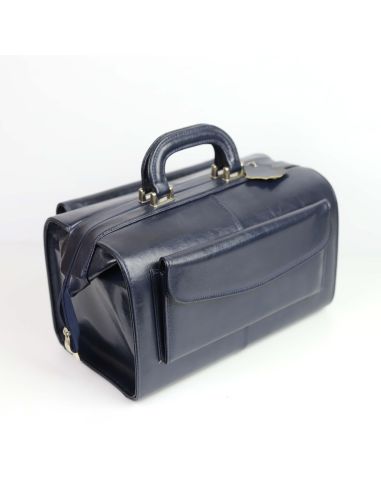 Skórzana torba lekarska duża - granat