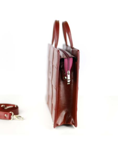 Dyplomatka damska pasy - wiśnia